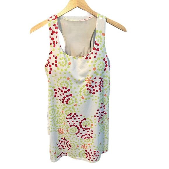 Athleta White Multicolor Floral Print Athletic Activewear Tank Dress, Size M - Picture 1 of 13